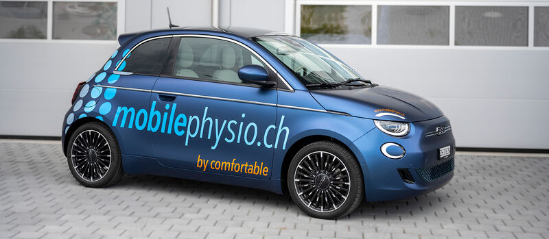 Der neue, elektrische Fiat 500 von mobilephysio.ch